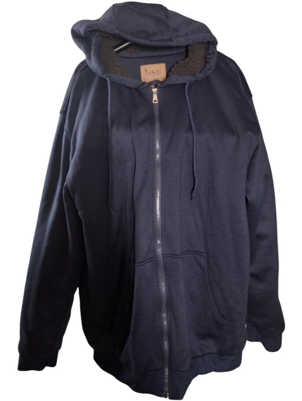 Men's Navy Zip-Up Hooded Jacket